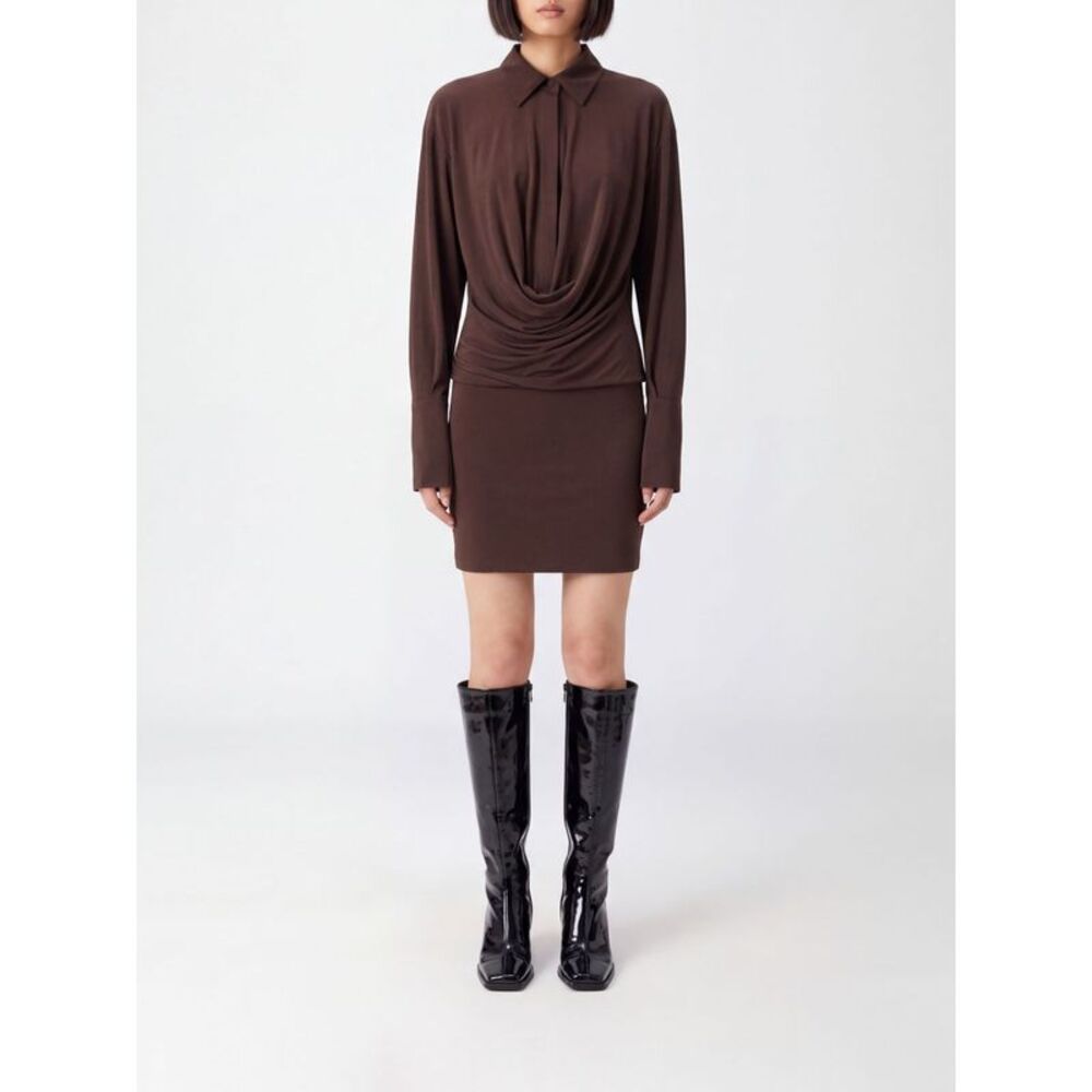 The Andamane Women Sheath Mini Dress The Andamane In Jersey With Deep V-Neck